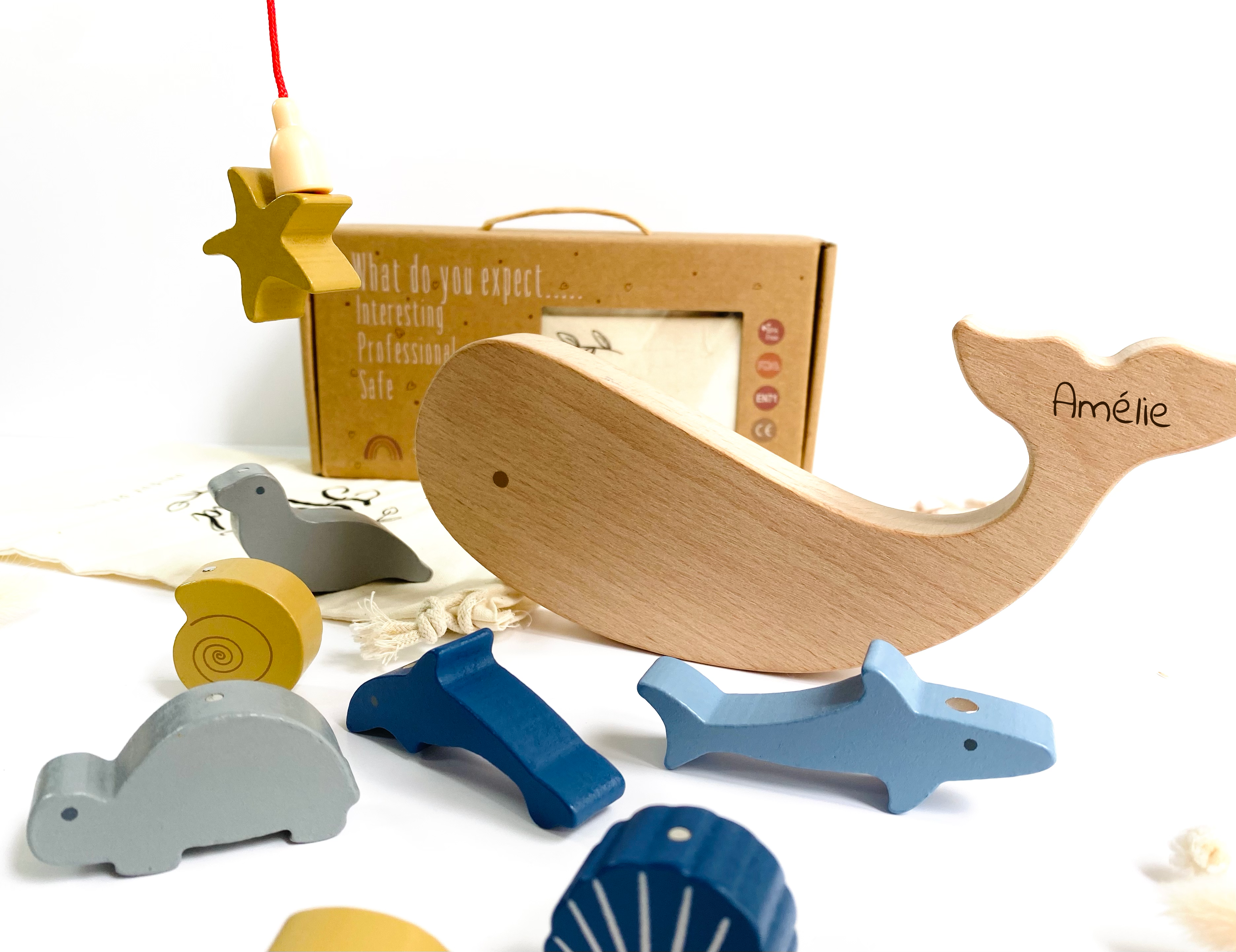 Jeu de pêche en bois poissons pm Ulysse